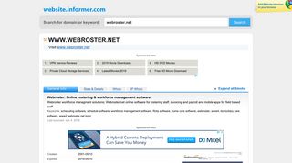 webroster.net at WI. Webroster: Online rostering & workforce ...