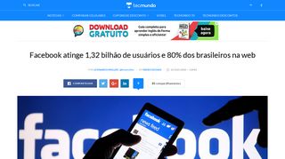 Facebook atinge 1,32 bilhão de usuários e 80% dos brasileiros na ...