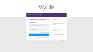 Site login (Firefly) - Wycliffe College Academic Portal