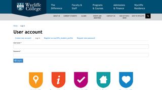 User account | Wycliffe College