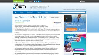 NetDimensions Talent Suite : Product Directory | The eLearning Guild