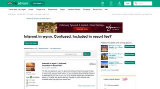 Internet in wynn. Confused. Included in resort fee? - Las Vegas ...