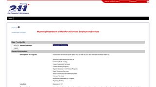 Wyoming Department of Workforce Services ... - Wyoming 211