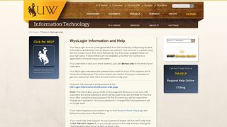 WyoLogin Help - University of Wyoming