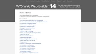 Online Tutorials - WYSIWYG Web Builder