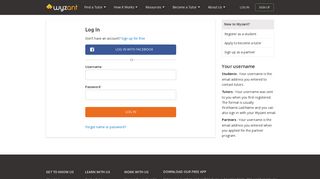 Wyzant Tutoring: Sign In