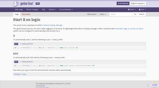 Start X on login - Gentoo Wiki