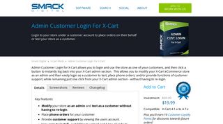 Admin Customer Login for XCart - Smack Digital