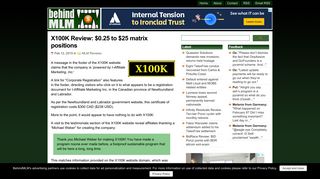 X100K Review: $0.25 to $25 matrix positions - BehindMLM