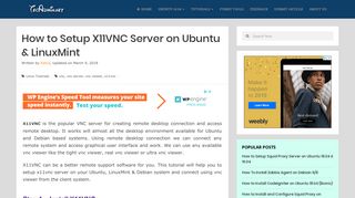 How to Setup X11VNC Server on Ubuntu & LinuxMint – TecAdmin