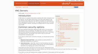 VNC/Servers - Community Help Wiki - Ubuntu Documentation