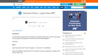 Xamarin.Forms - Login Flow APP - C# Corner