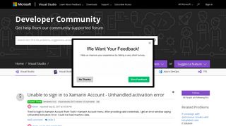Unable to sign in to Xamarin Account - Unhandled activation error ...