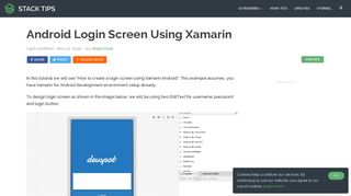 Android Login Screen Using Xamarin | Stacktips