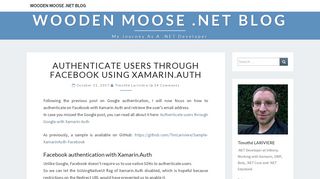 Authenticate users through Facebook using Xamarin.Auth – Wooden ...