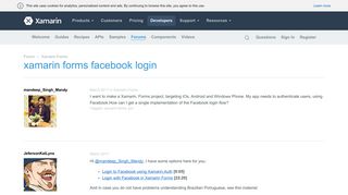 xamarin forms facebook login — Xamarin Community Forums