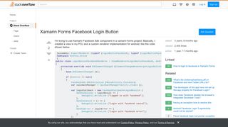 Xamarin Forms Facebook Login Button - Stack Overflow