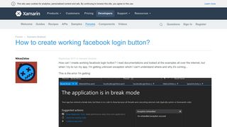 How to create working facebook login button? — Xamarin Community ...