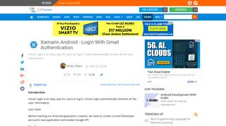 Xamarin.Android - Login With Gmail Authentication - C# Corner