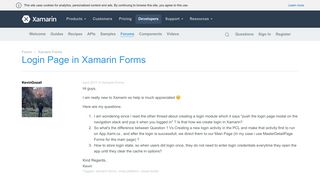 Login Page in Xamarin Forms — Xamarin Community Forums