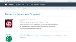 Signup and login system for xamarin — Xamarin Community Forums