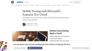 Mobile Application Testing with Microsoft's Xamarin Test Cloud Services