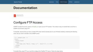 Configure FTP Access - XAMPP