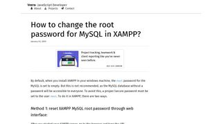 How to change the root password for MySQL in XAMPP? - Veera Sundar