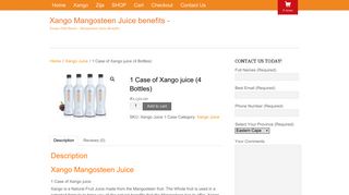 1 Case of Xango juice (4 Bottles) – Xango Mangosteen Juice benefits –