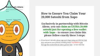 How to Ensure You Claim Your 20,000 Satoshi from Xapo | Blockchain ...