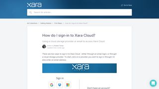 How do I sign-in to Xara Cloud? | Xara Cloud Knowledge Base