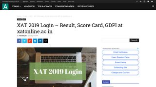 XAT 2019 Login - Result, Score Card, GDPI at xatonline.ac.in