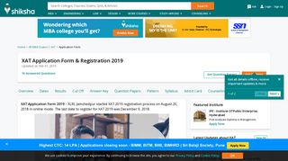XAT Application Form & Registration 2019 - Last Date, How to ...