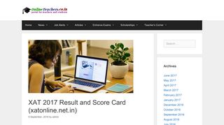 XAT 2017 Result and Score Card (xatonline.net.in) | Admissions ...
