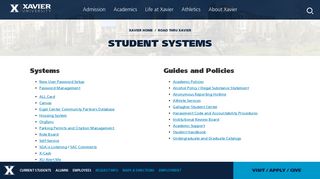 Student Systems | Xavier University