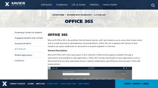 Office 365 - A-Z Tool List | Xavier University