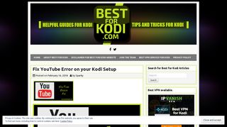 Fix YouTube Error on your Kodi Setup - Best for Kodi