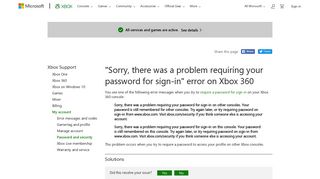 error on Xbox 360 - Xbox Support