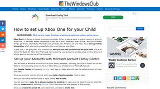 How to set up Xbox One for your Child - The Windows Club