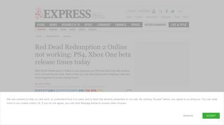 Red Dead Redemption 2 Online not working: PS4, Xbox One beta ...