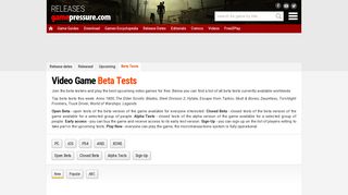 Video Game Beta Tests - gamepressure.com