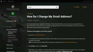 How Do I Change My Email Address? | World of Tanks XBOX