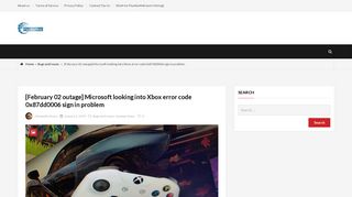 Microsoft looking into Xbox error code 0x87dd0006 problem - Piunika ...