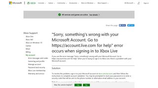 Something's Wrong with Your Microsoft Account | Xbox Live Login