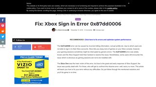 Fix: Xbox Sign in Error 0x87dd0006 - Appuals.com