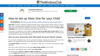 How to set up Xbox One for your Child - The Windows Club