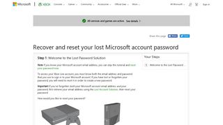 microsoft account password reset, forgot microsoft ... - Xbox Support