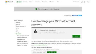 Change Your Microsoft Account Password | Change Xbox Password