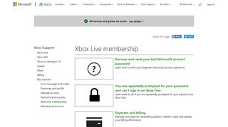 My account : Xbox Live membership - Xbox Support