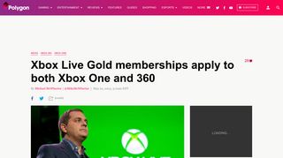 Xbox Live Gold memberships apply to both Xbox One and 360 - Polygon